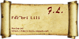 Fábri Lili névjegykártya
