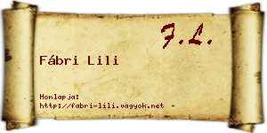 Fábri Lili névjegykártya